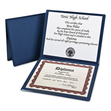 Oxford™ Diploma Cover, 12 1-2 X 10 1-2, Navy freeshipping - TVN Wholesale